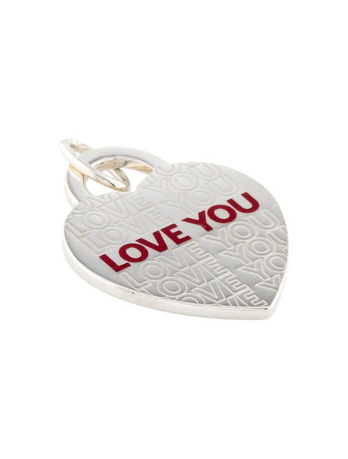 Tiffany & Co. Enamel 'Love You' Heart Tag Pendant