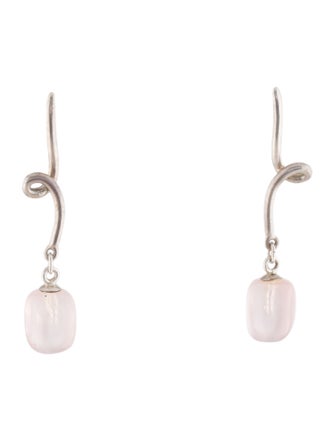 Tiffany & Co. Rose Quartz Twirl Drop Earrings