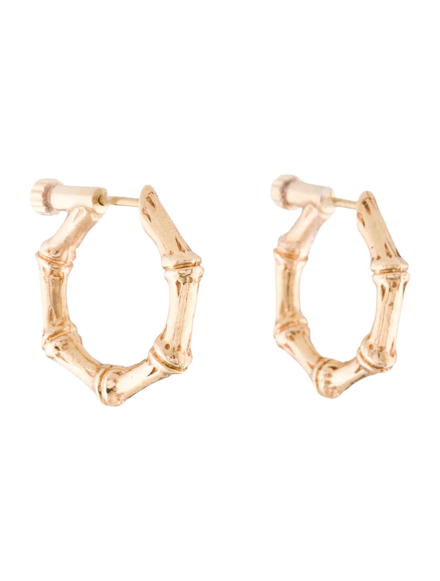 Tiffany & Co. 14K Bamboo Hoop Earrings