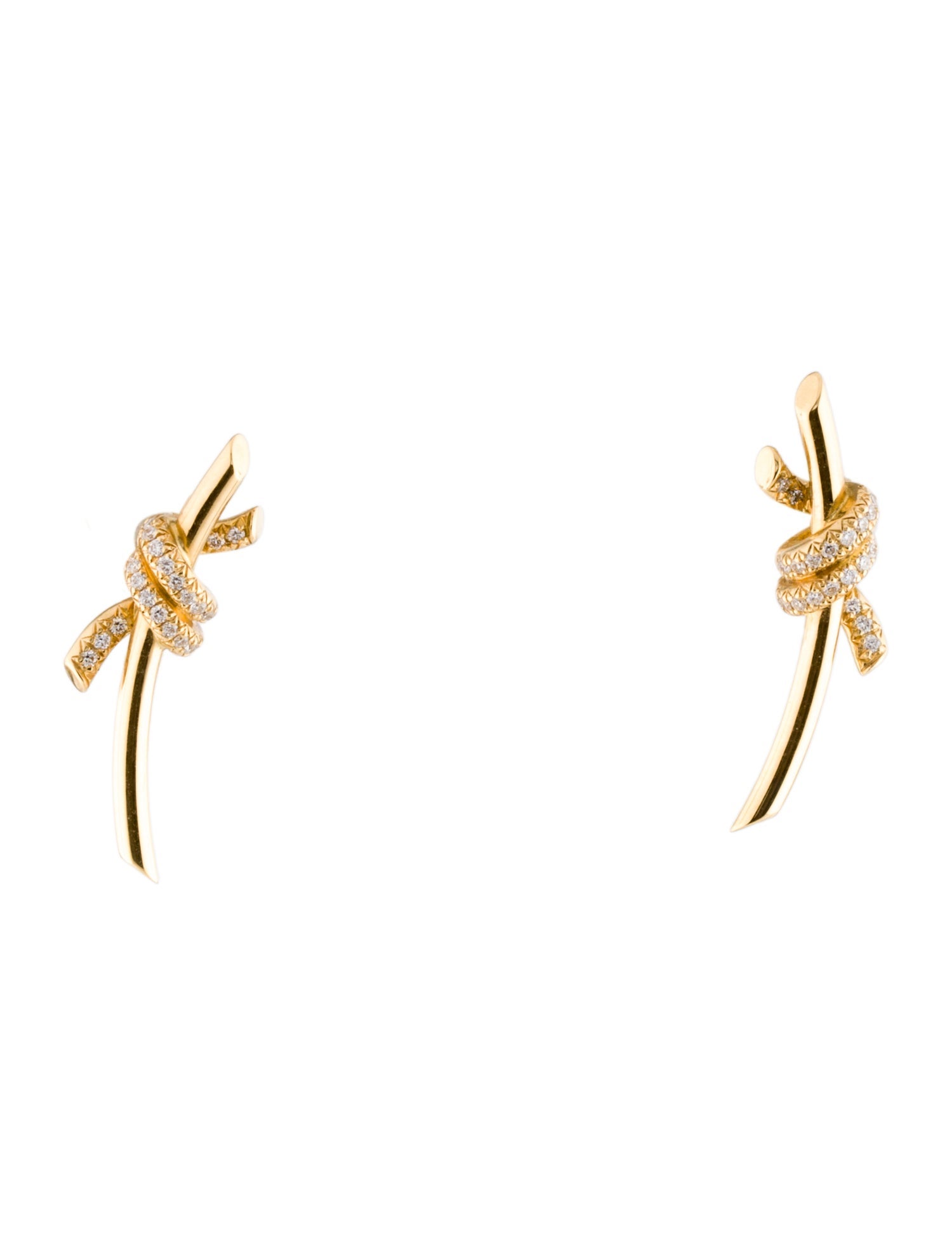 Tiffany & Co. 18K Diamond Knot Earrings