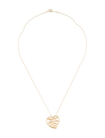Tiffany & Co. 18K Villa Paloma Heart Palm Pendant Necklace