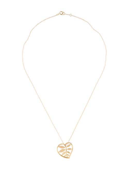 Tiffany & Co. 18K Villa Paloma Heart Palm Pendant Necklace