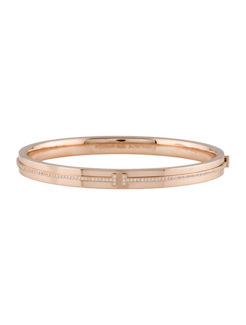 Tiffany & Co. 18K Diamond Hinged Bangle Bracelet