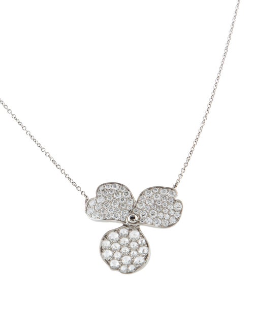 Tiffany & Co. Platinum Diamond Large Paper Flowers Pendant Necklace