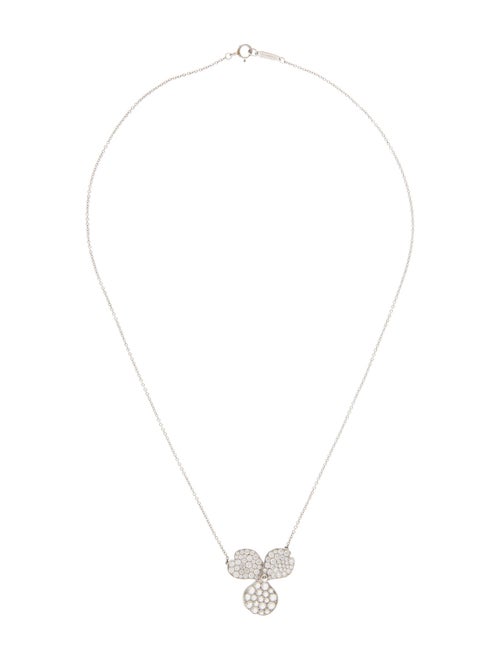 Tiffany & Co. Platinum Diamond Large Paper Flowers Pendant Necklace