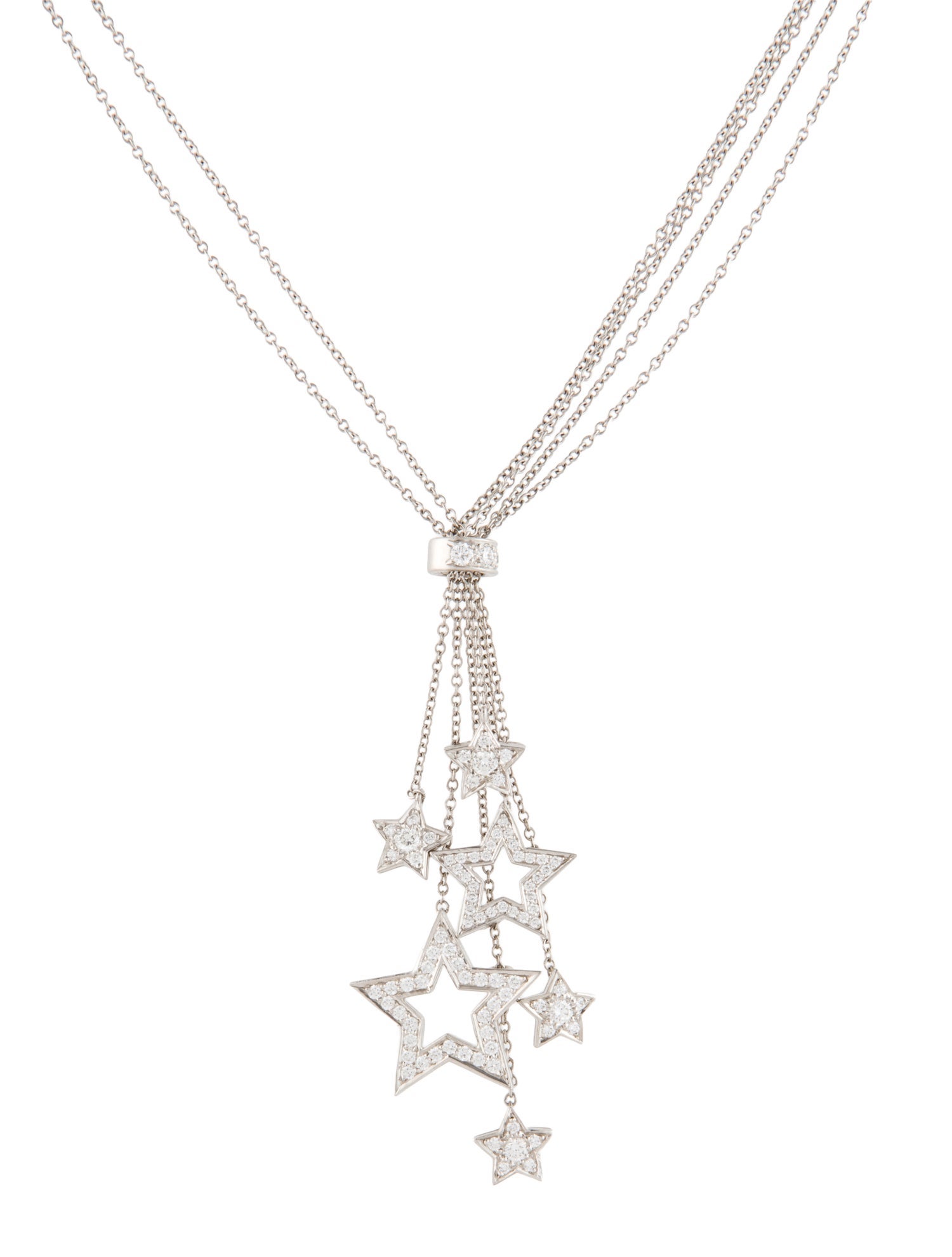 Tiffany & Co. Platinum Diamond Star Lariat Necklace