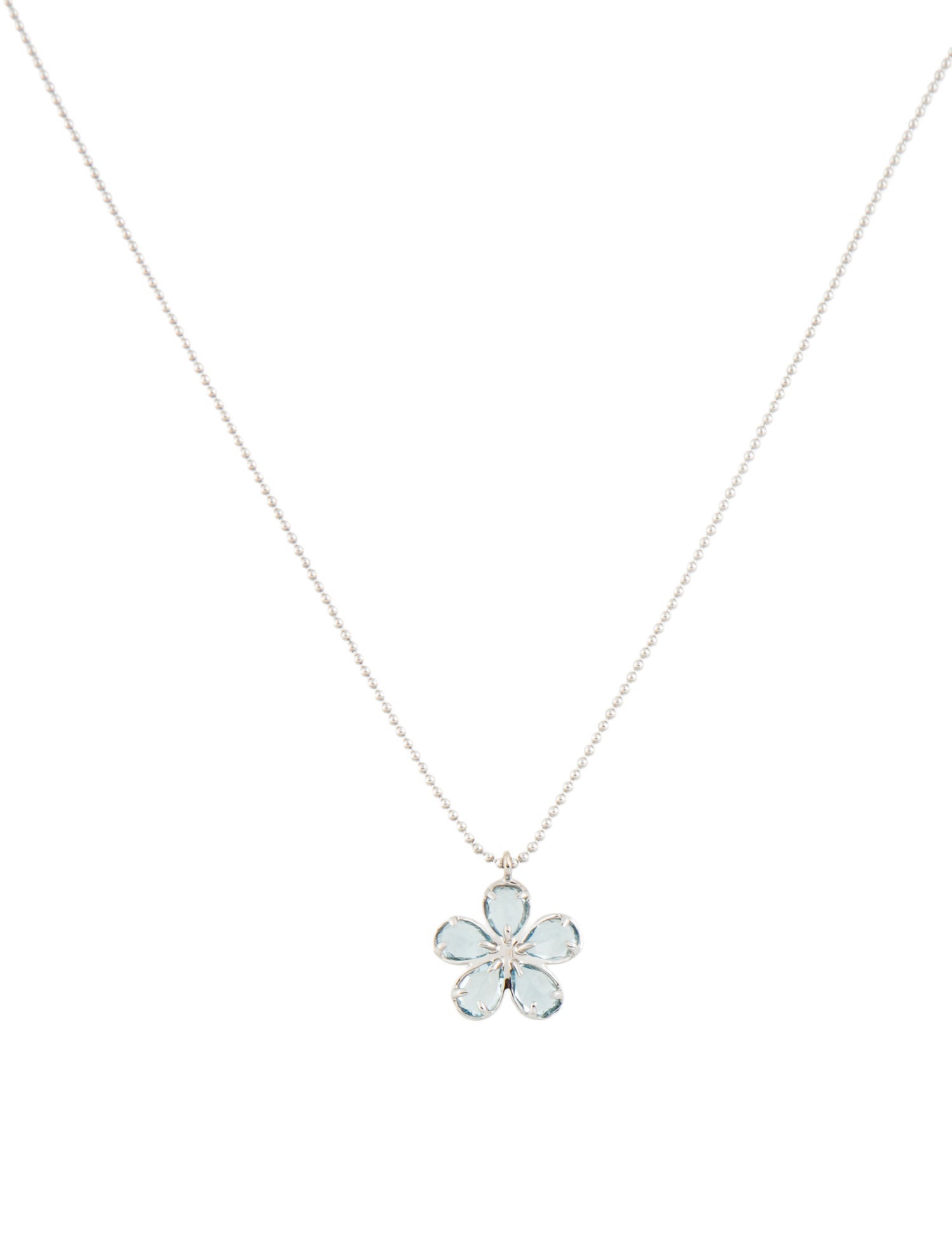 Tiffany & Co. 18K Aquamarine & Diamond Sparklers Pendant Necklace