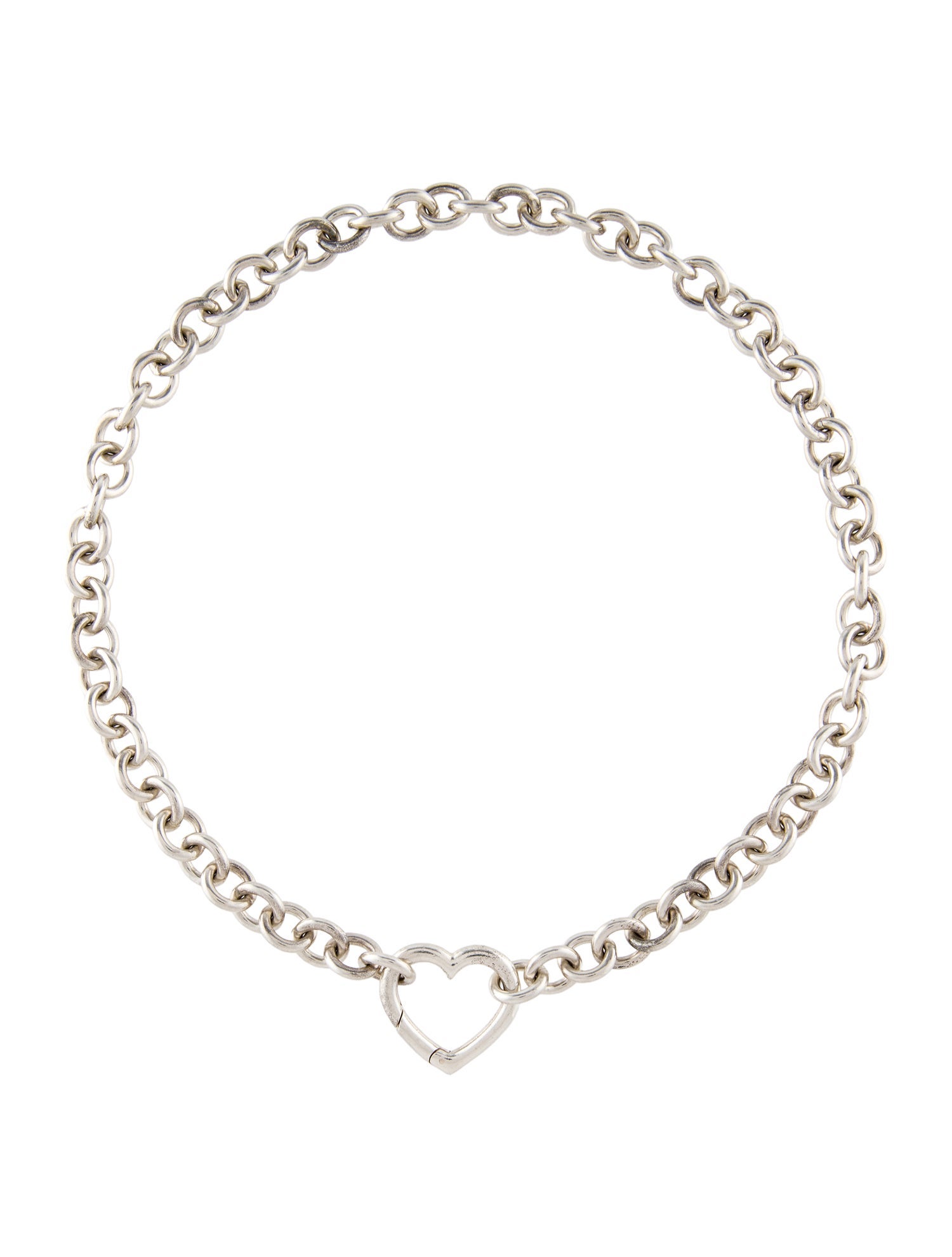 Tiffany & Co. Open Heart Clasp Collar Necklace