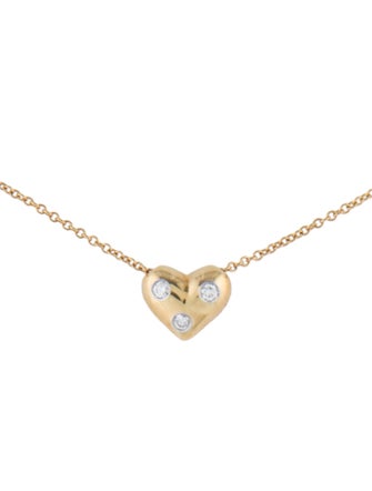 Tiffany & Co. 18K Diamond Etoile Heart Pendant Necklace