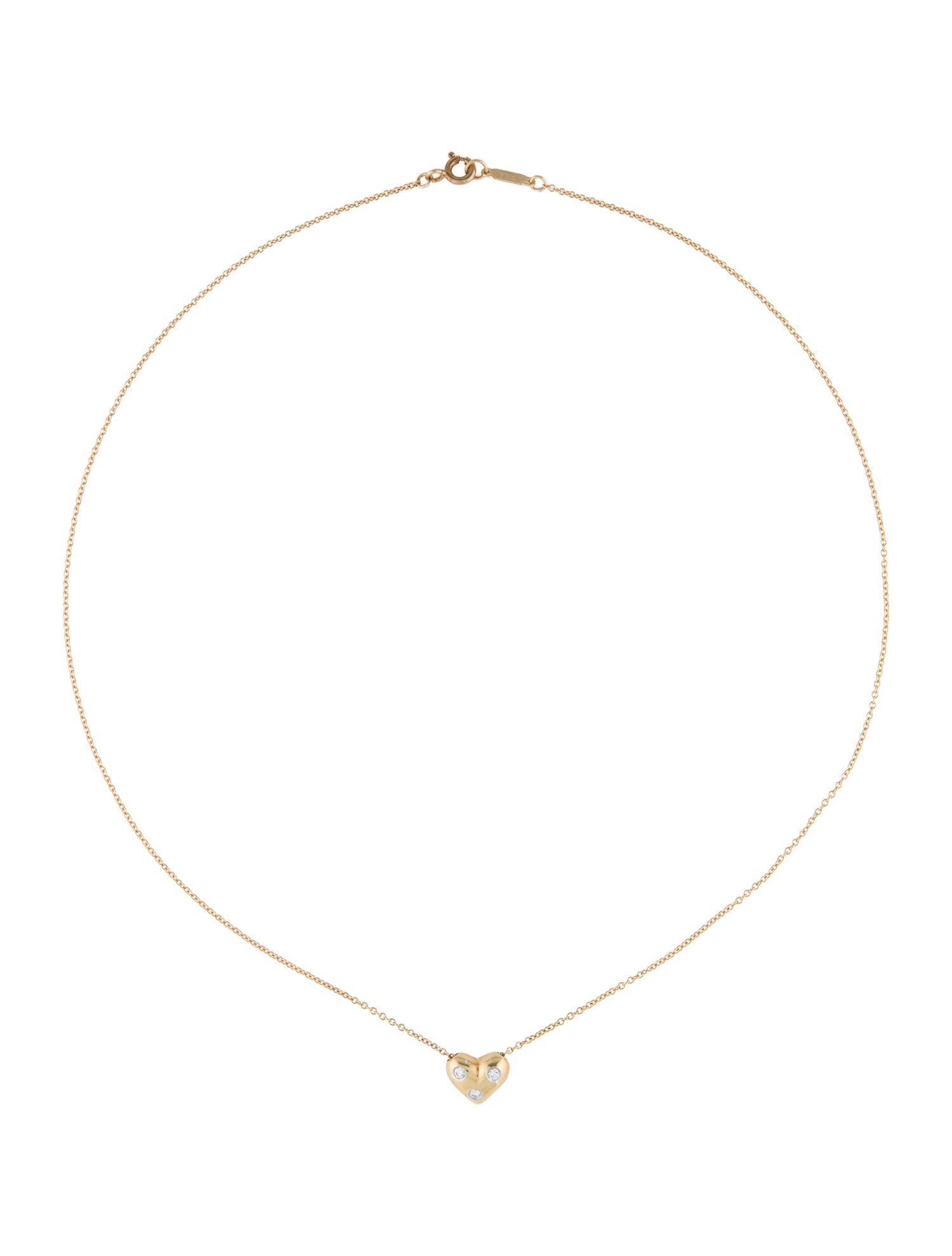 Tiffany & Co. 18K Diamond Etoile Heart Pendant Necklace