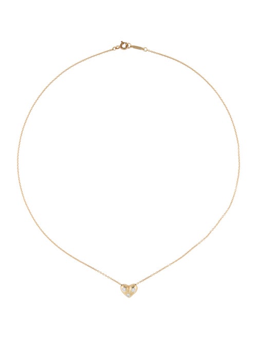 Tiffany & Co. 18K Diamond Etoile Heart Pendant Necklace