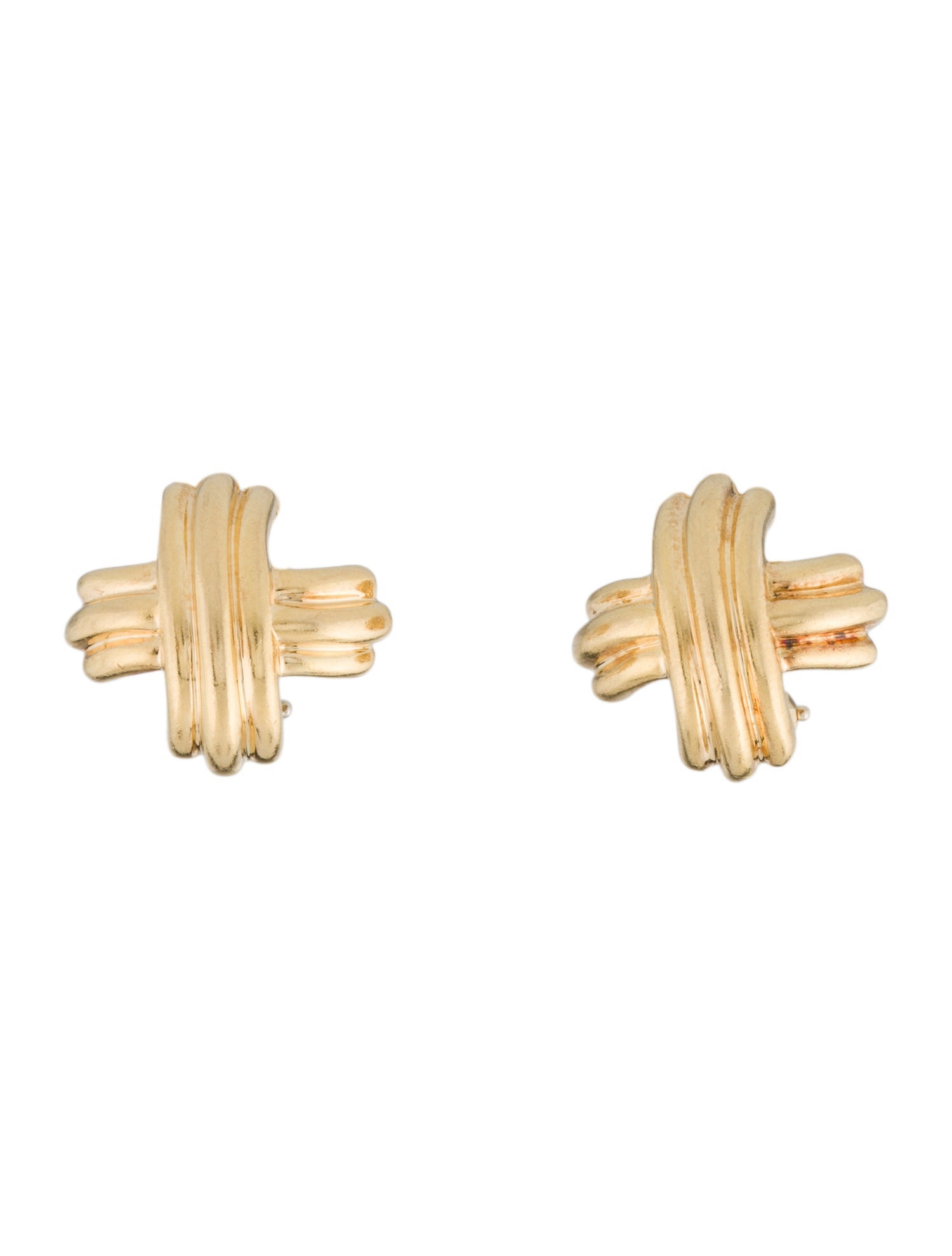 Tiffany & Co. Vintage 18K Signature X Clip-On Earrings