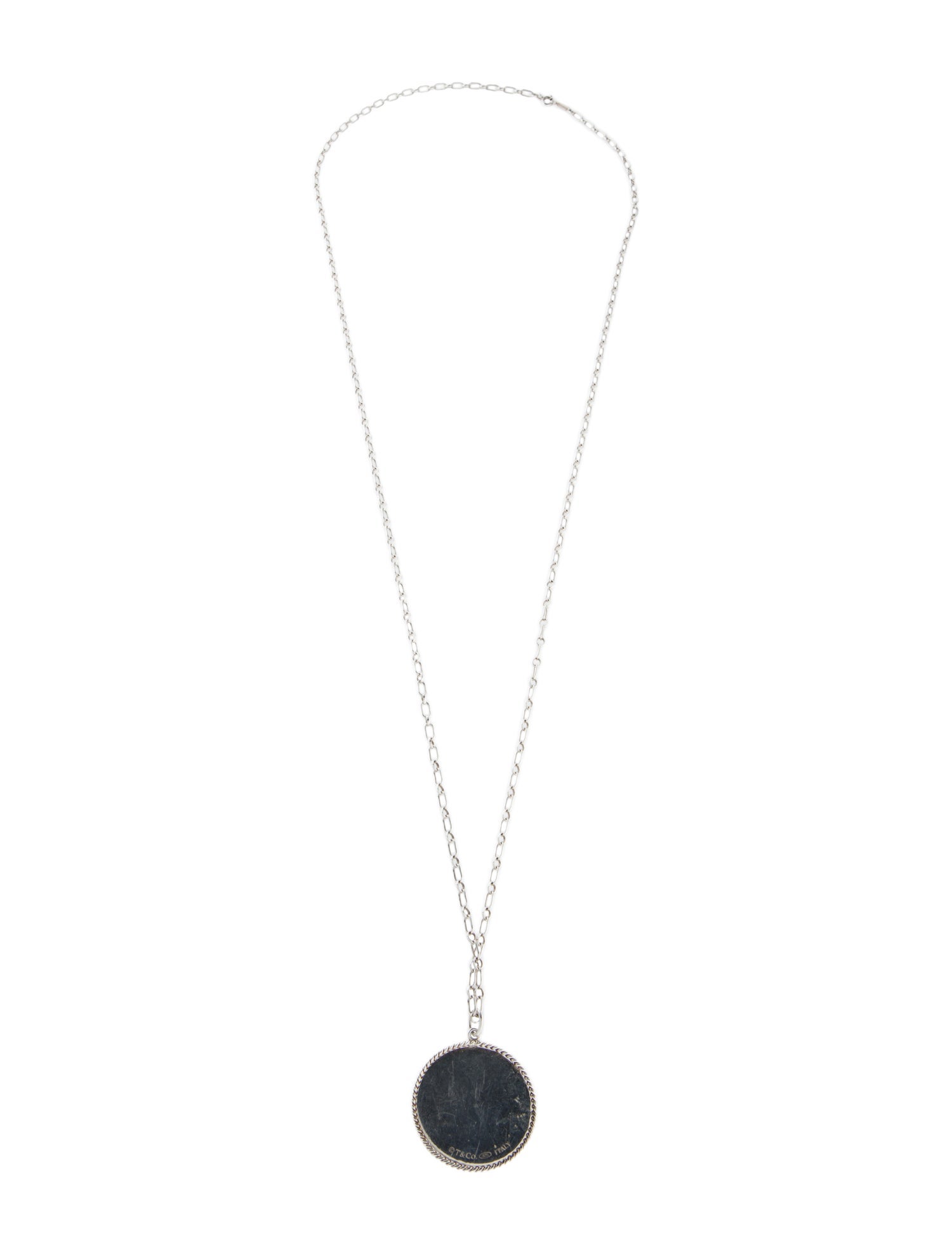 Tiffany & Co. Twist Round Disc Pendant Necklace