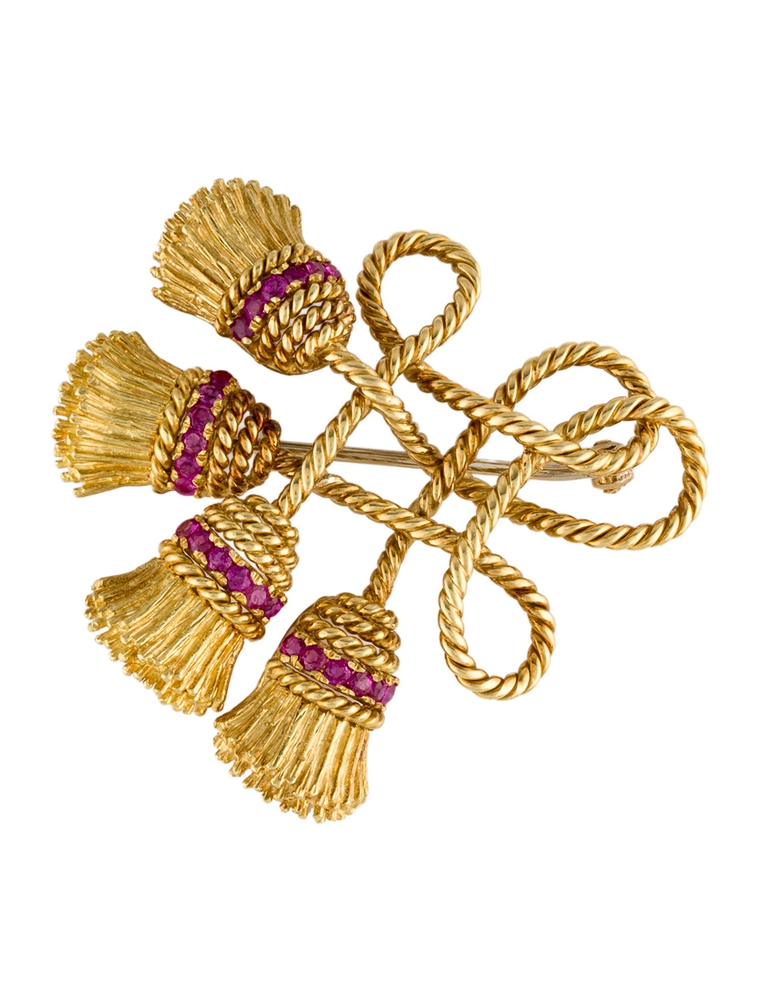 Tiffany & Co. Vintage 18K Ruby Tassel Brooch