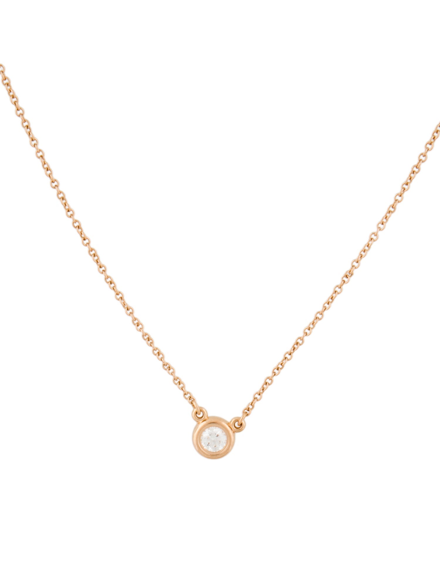 Tiffany & Co. 18K Diamonds by the Yard Single Diamond Pendant Necklace