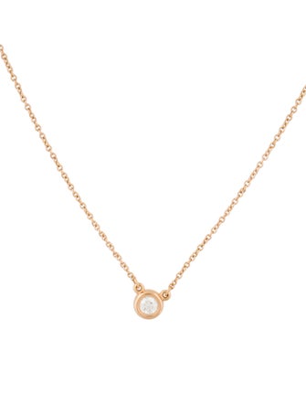 Tiffany & Co. 18K Diamonds by the Yard Single Diamond Pendant Necklace