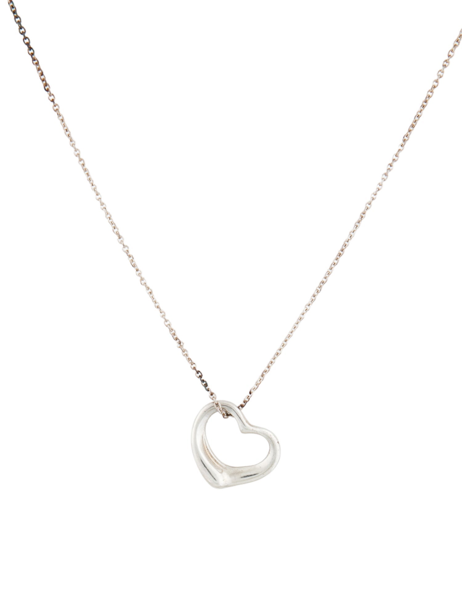 Tiffany & Co. Vintage Open Heart Pendant Necklace