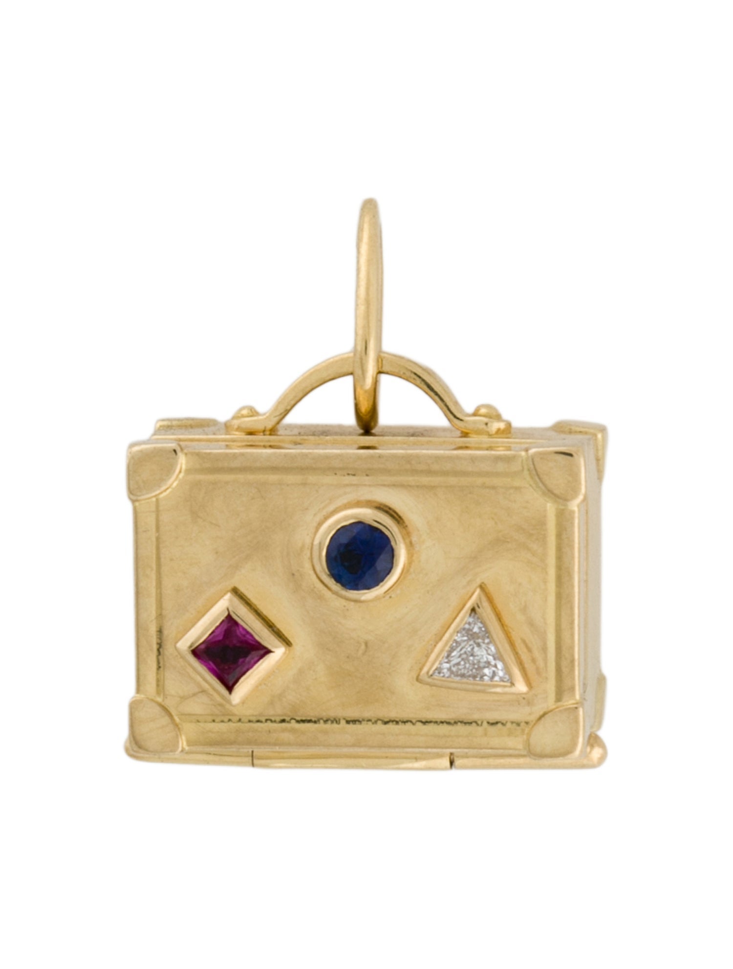 Tiffany & Co. Vintage 18K Ruby, Sapphire, & Diamond Suitcase Charm