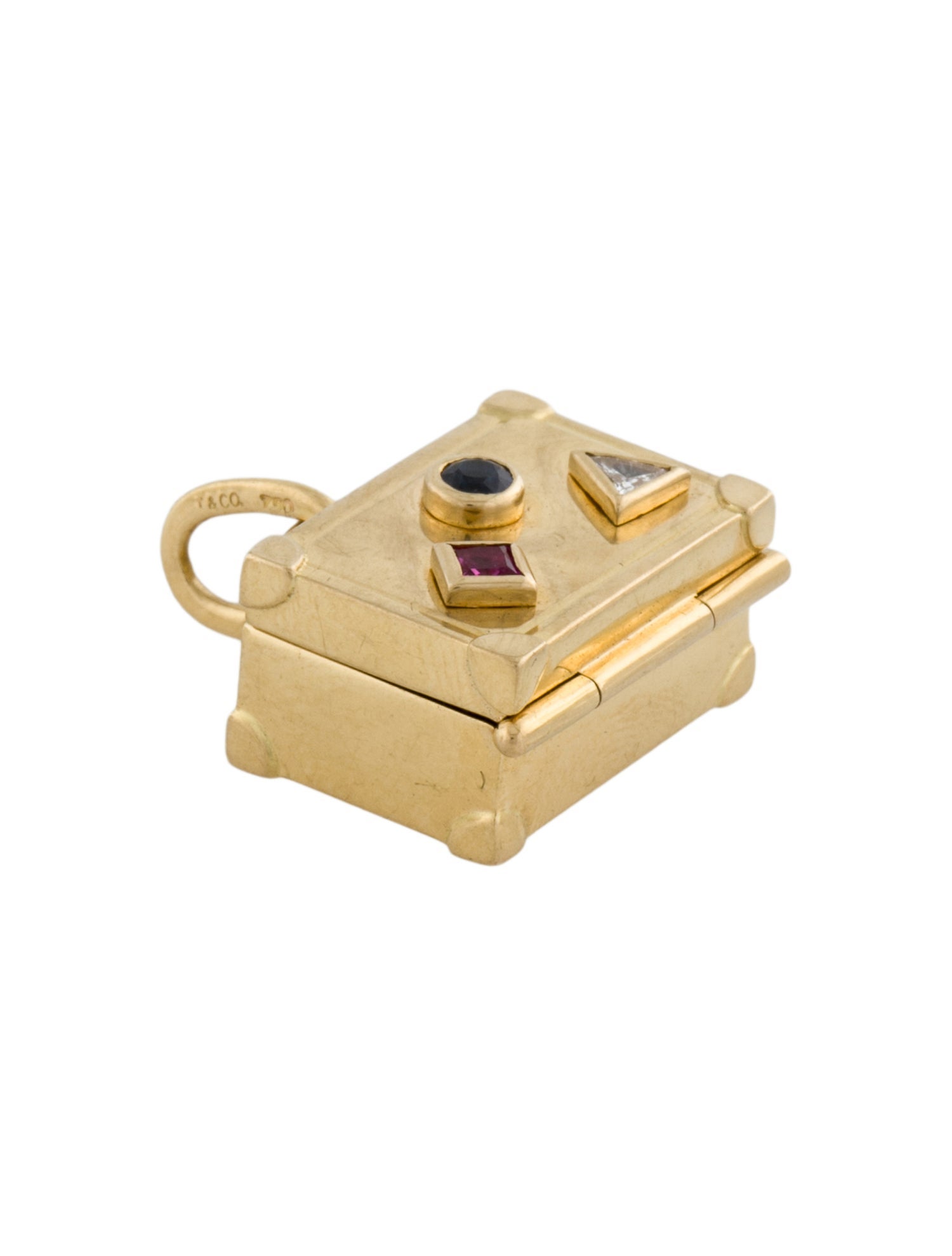 Tiffany & Co. Vintage 18K Ruby, Sapphire, & Diamond Suitcase Charm