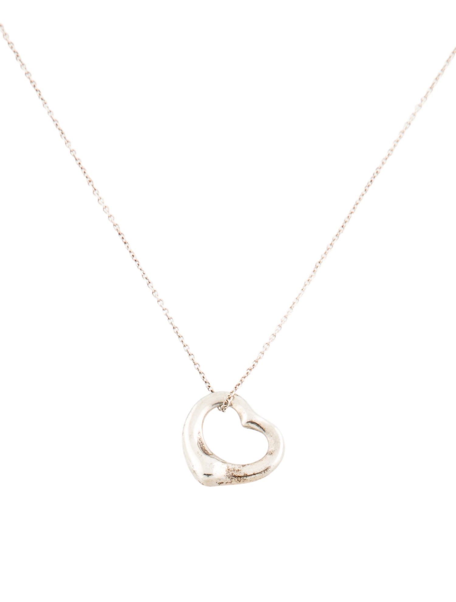 Tiffany & Co. Open Heart Pendant Necklace