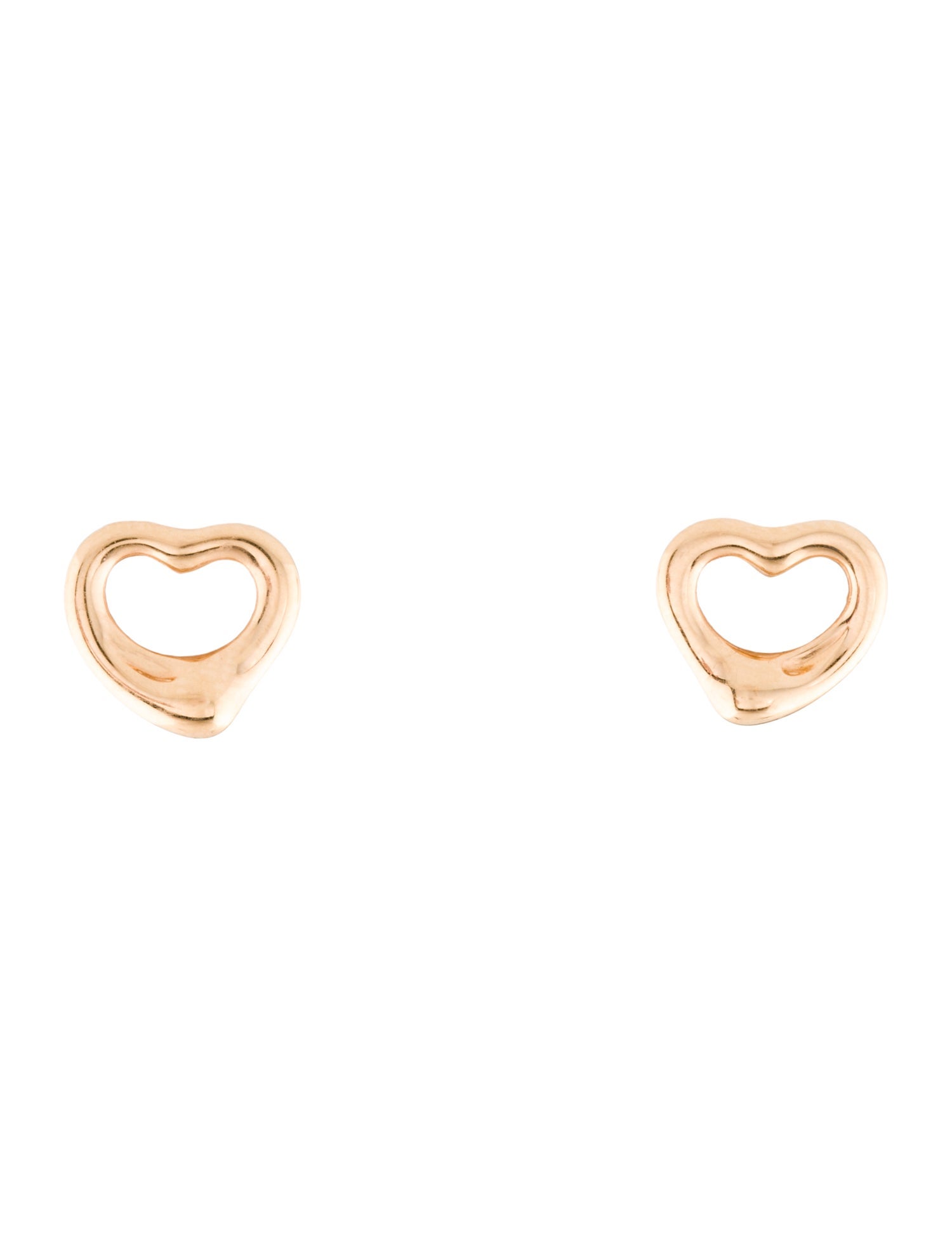 Tiffany & Co. 18K Open Heart Stud Earrings 11 MM
