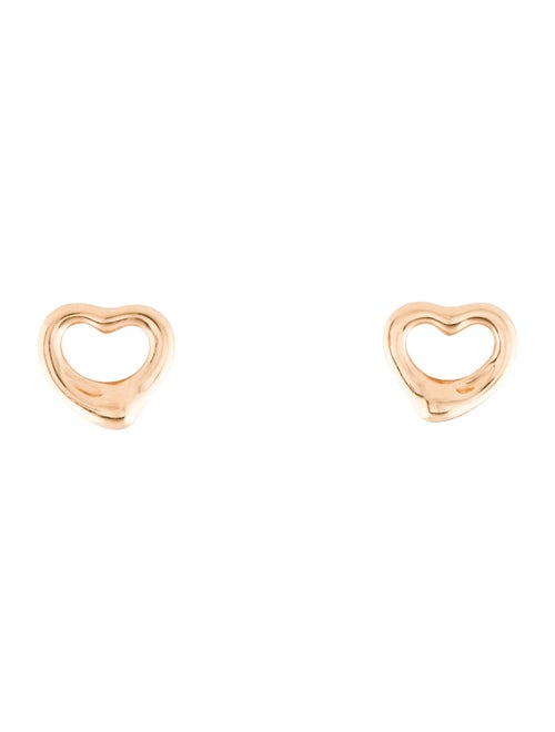 Tiffany & Co. 18K Open Heart Stud Earrings 11 MM