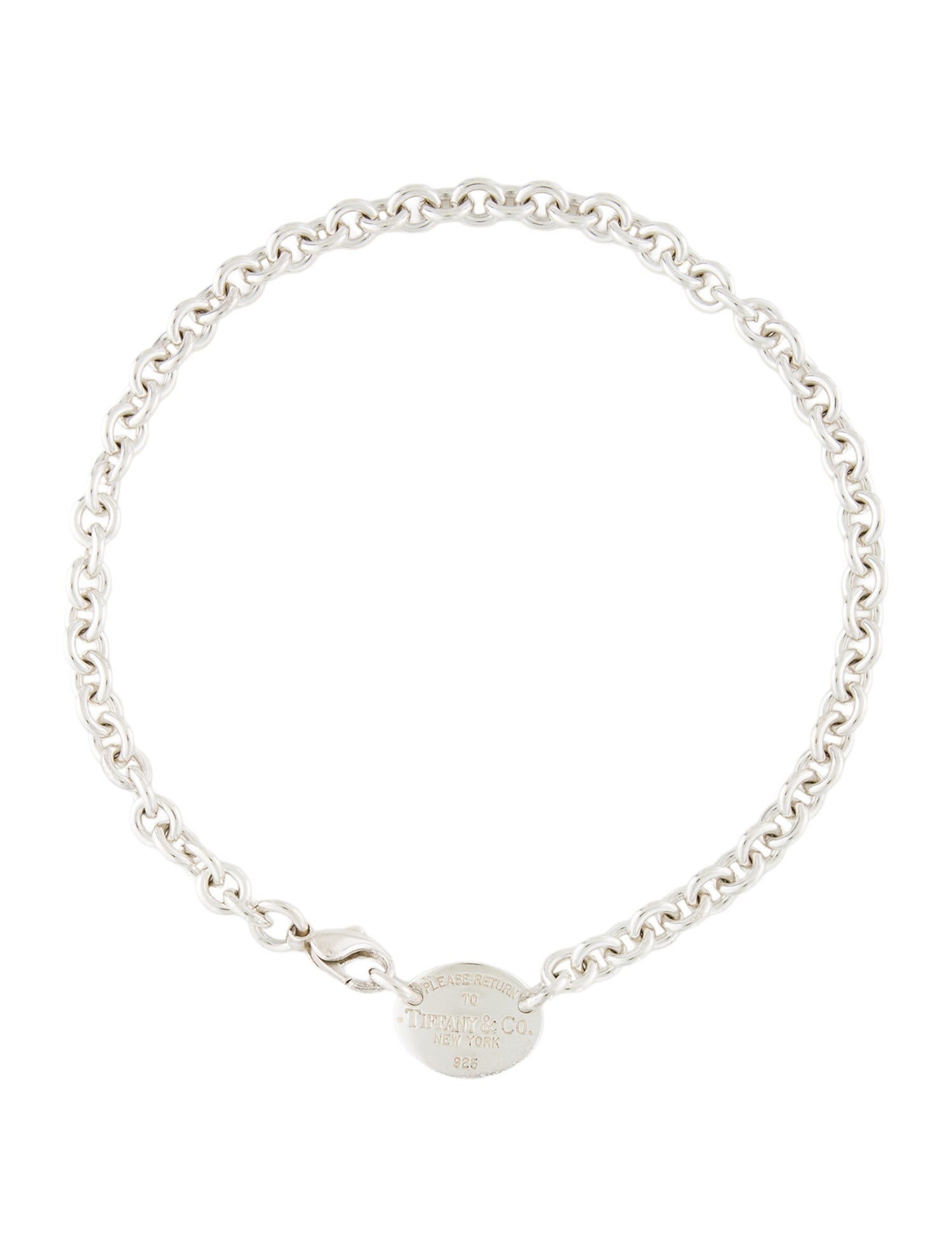 Tiffany & Co. Oval Tag Chain Link Necklace