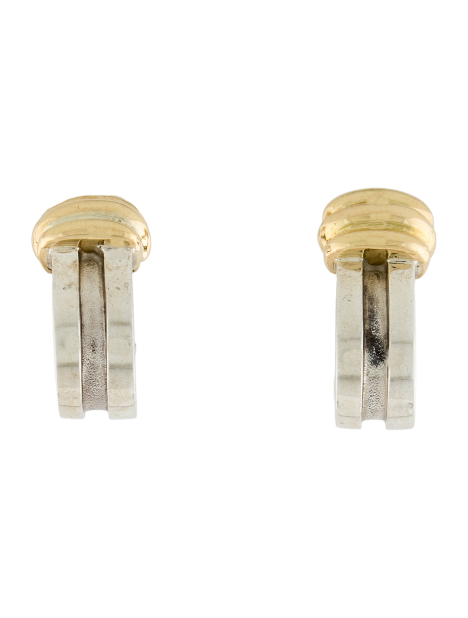 Tiffany & Co. Vintage Two-Tone Atlas Groove Clip-On Earrings