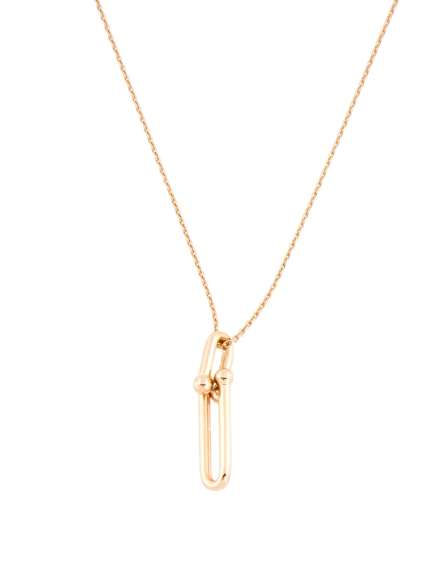 Tiffany & Co. 18K Elongated Link Pendant Necklace
