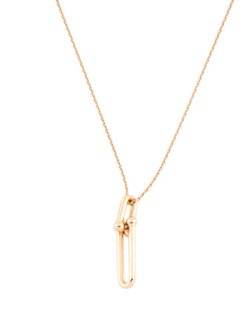 Tiffany & Co. 18K Elongated Link Pendant Necklace