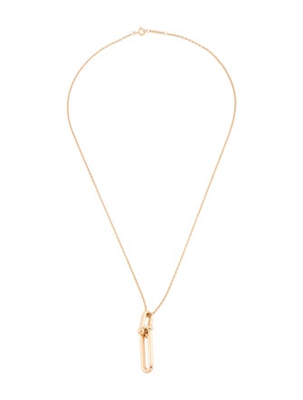 Tiffany & Co. 18K Elongated Link Pendant Necklace