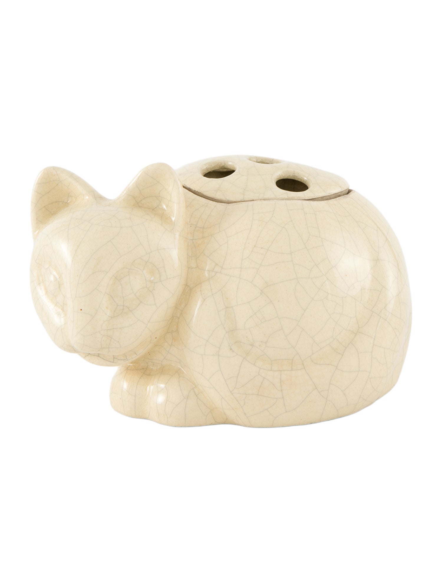 Tiffany & Co. Vintage Craquelure Cat Potpourri Box