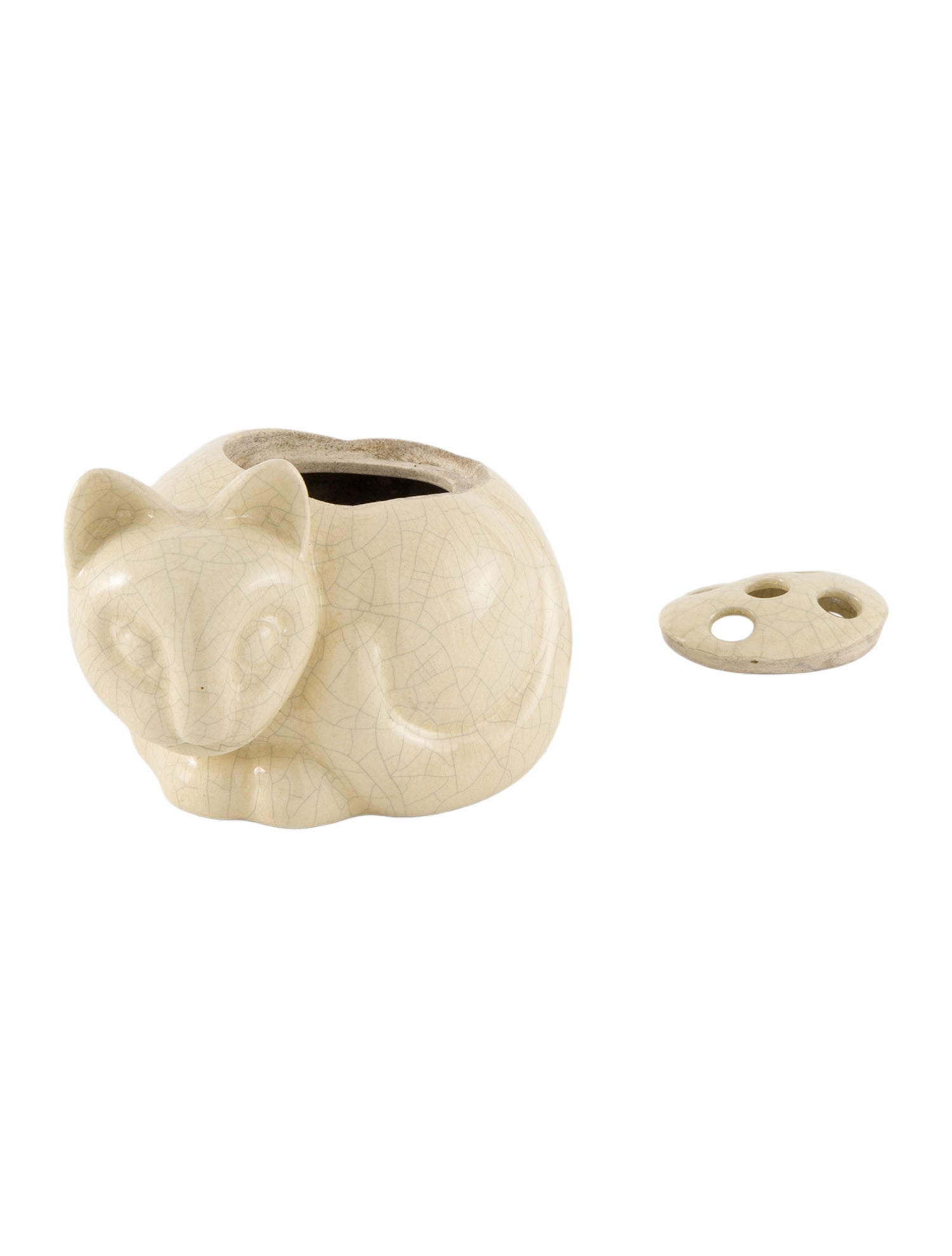 Tiffany & Co. Vintage Craquelure Cat Potpourri Box