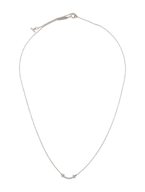 Tiffany & Co. 18K Diamond Mini Smile Pendant Necklace