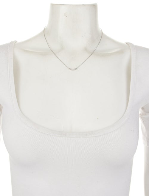 Tiffany & Co. 18K Diamond Mini Smile Pendant Necklace