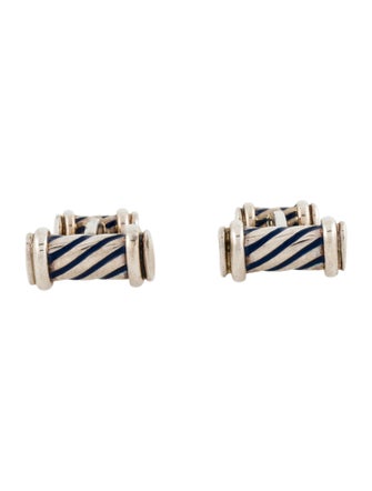 Tiffany & Co. Vintage Enamel Swirl Cufflinks