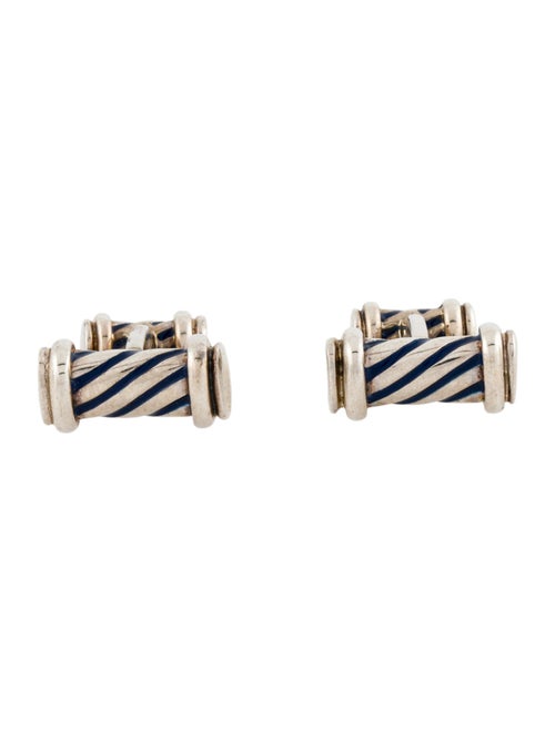 Tiffany & Co. Vintage Enamel Swirl Cufflinks