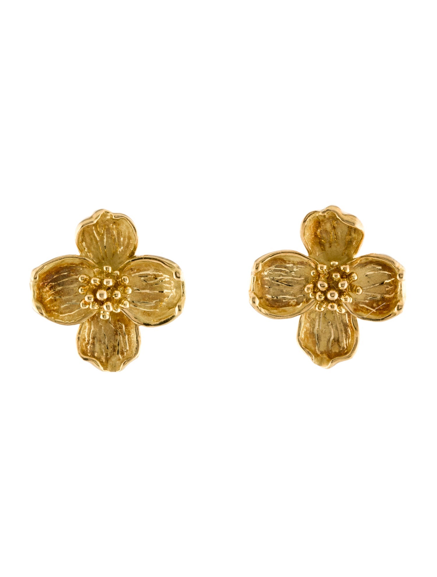 Tiffany & Co. Vintage 18K Dogwood Floral Earclips