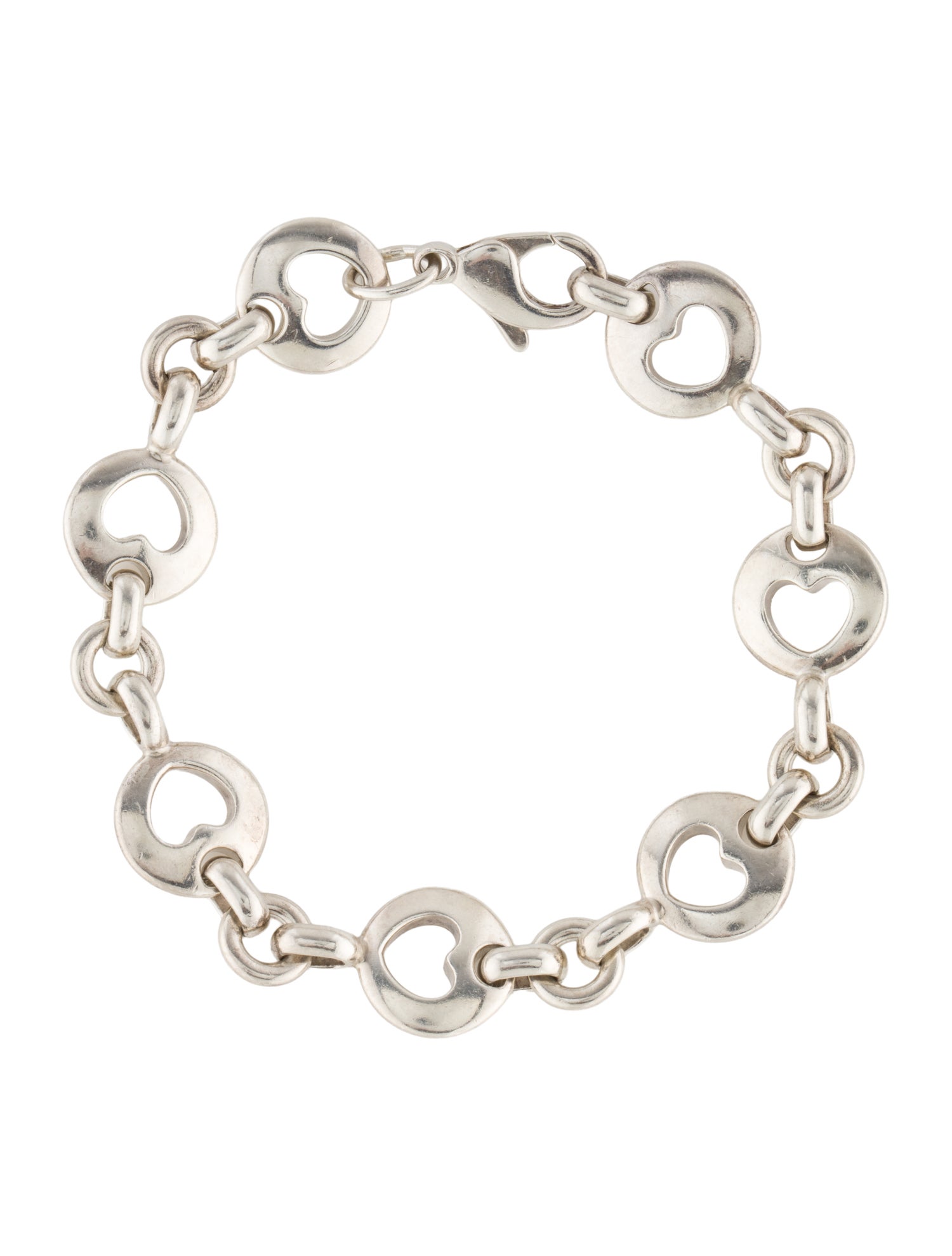 Tiffany & Co. Vintage Stencil Heart Link Bracelet