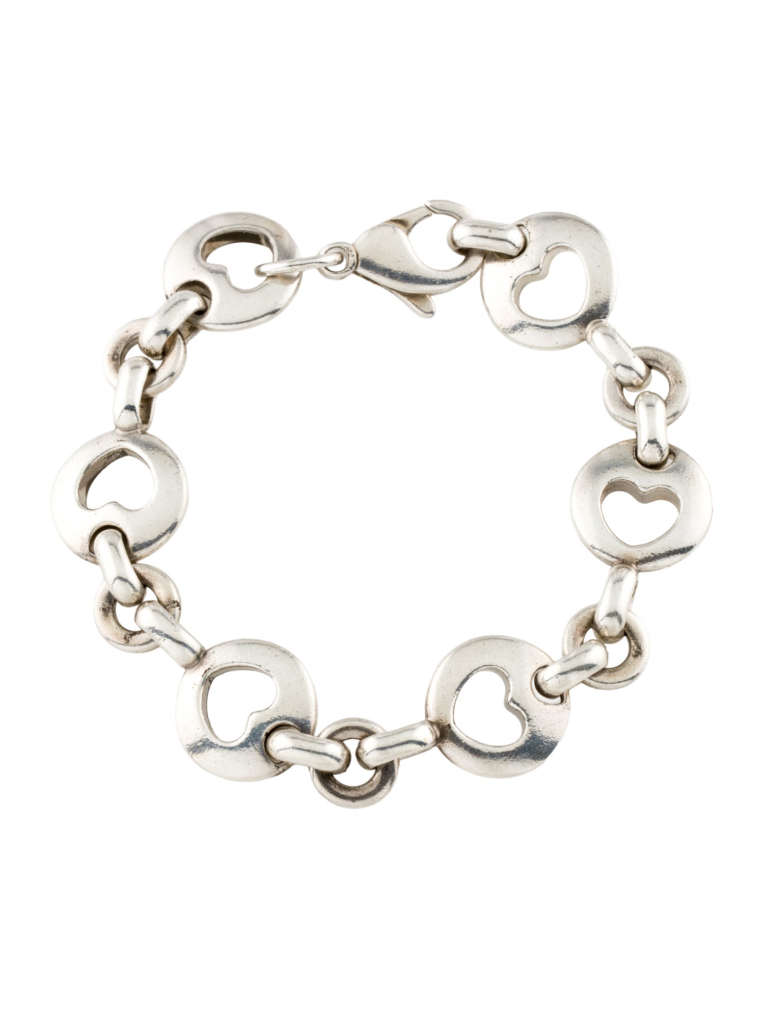 Tiffany & Co. Vintage Stencil Heart Link Bracelet