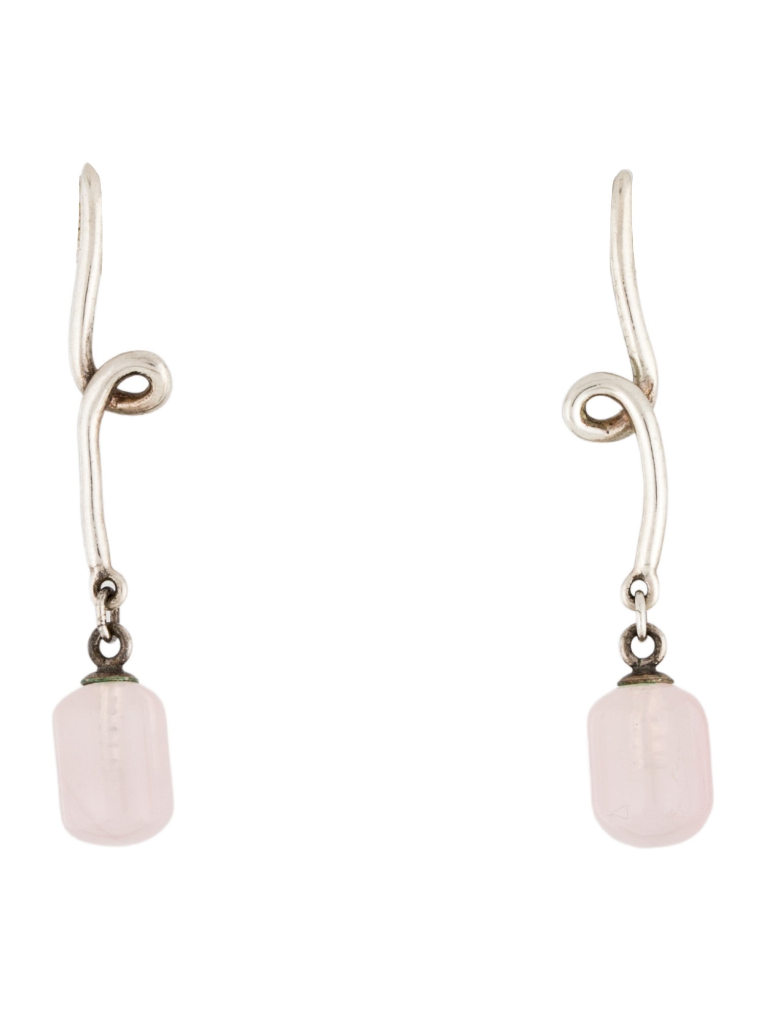 Tiffany & Co. Rose Quartz Twirl Drop Earrings