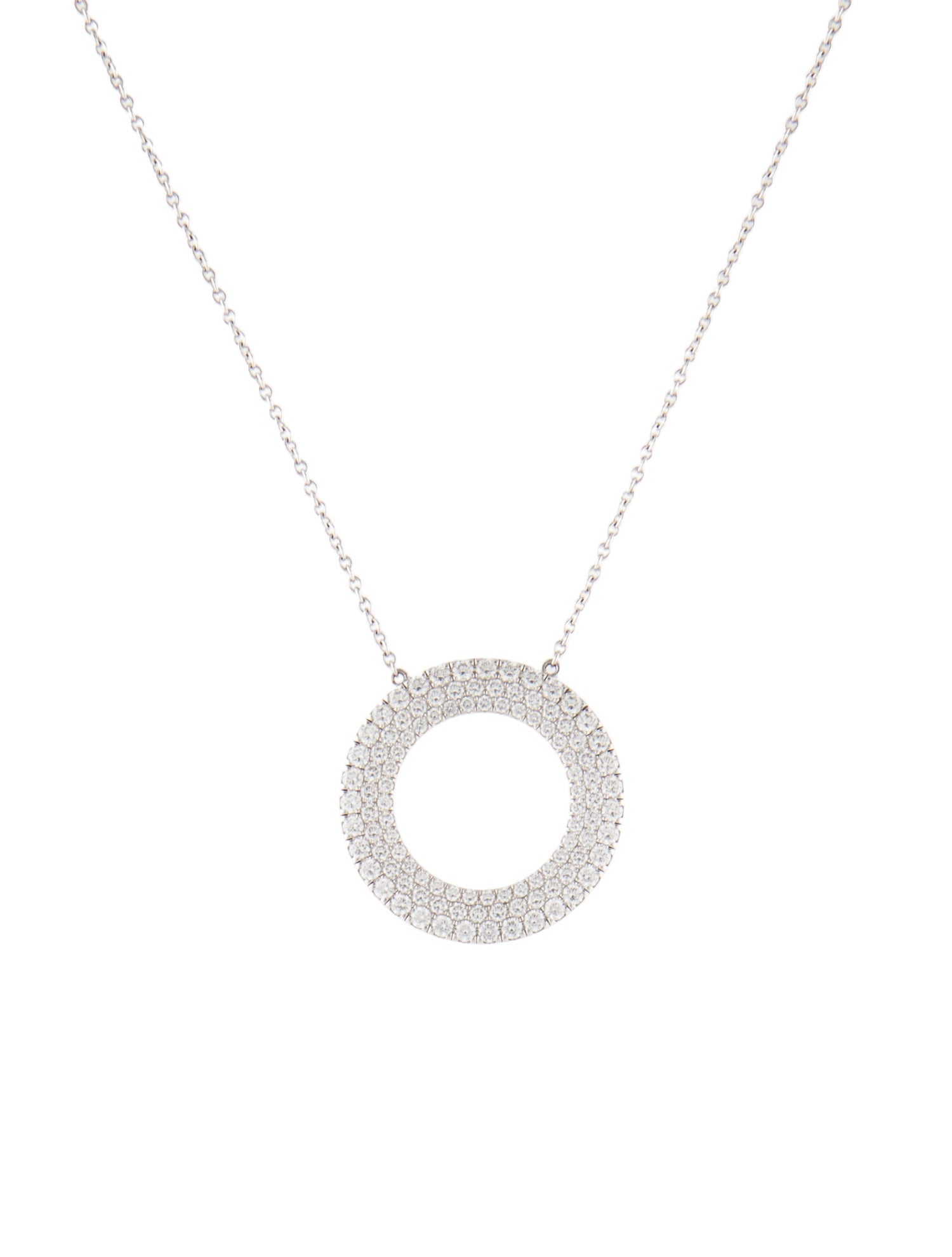 Tiffany & Co. 18K Diamond Metro Three-Row Circle Pendant Necklace
