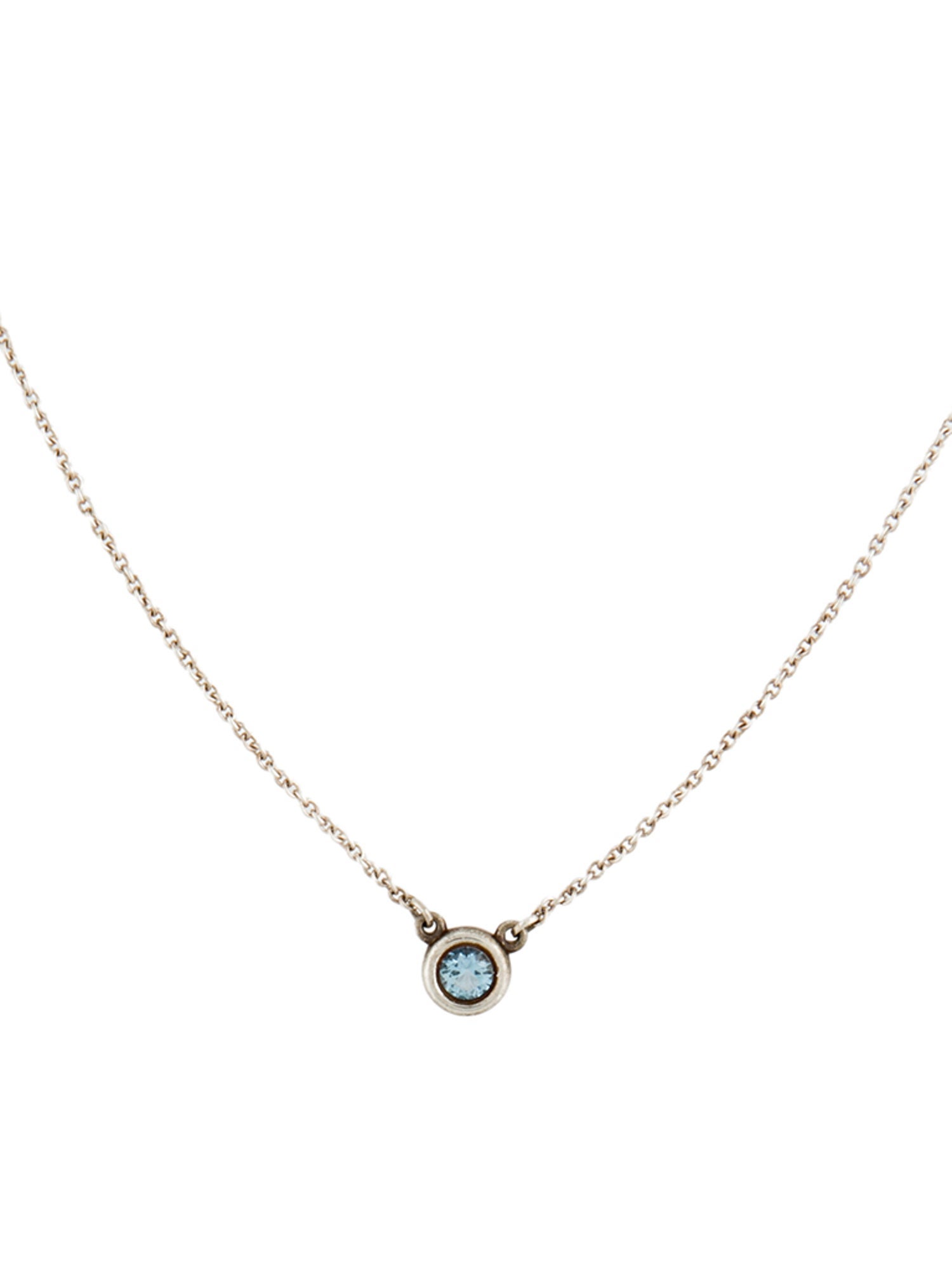 Tiffany & Co. Aquamarine Color by the Yard Pendant Necklace