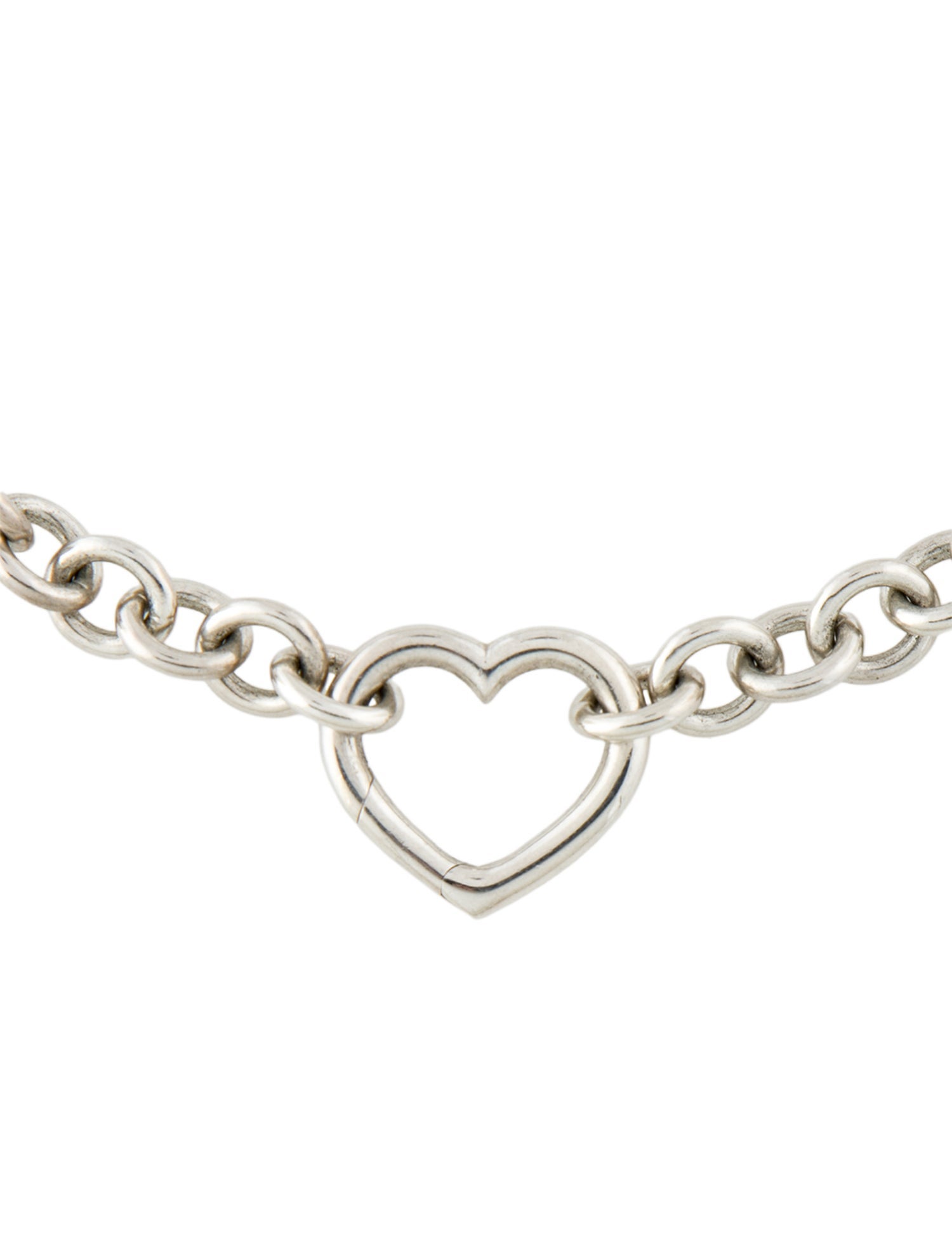 Tiffany & Co. Open Heart Clasp Link Choker Necklace