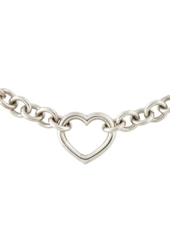 Tiffany & Co. Open Heart Clasp Link Choker Necklace