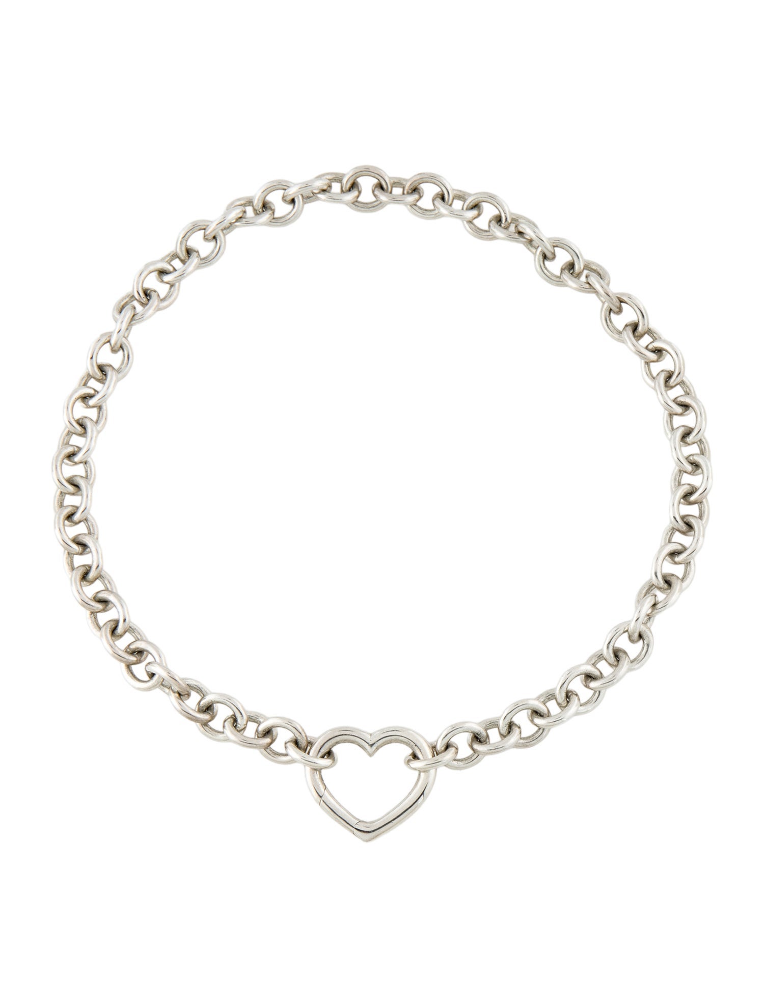 Tiffany & Co. Open Heart Clasp Link Choker Necklace