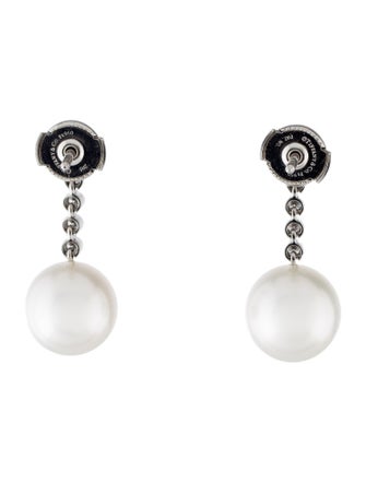 Tiffany & Co. Platinum South Sea Pearl & Diamond Drop Earrings