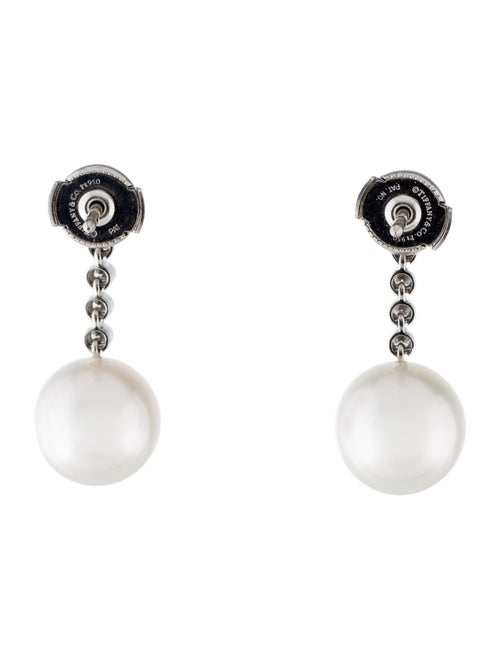 Tiffany & Co. Platinum South Sea Pearl & Diamond Drop Earrings