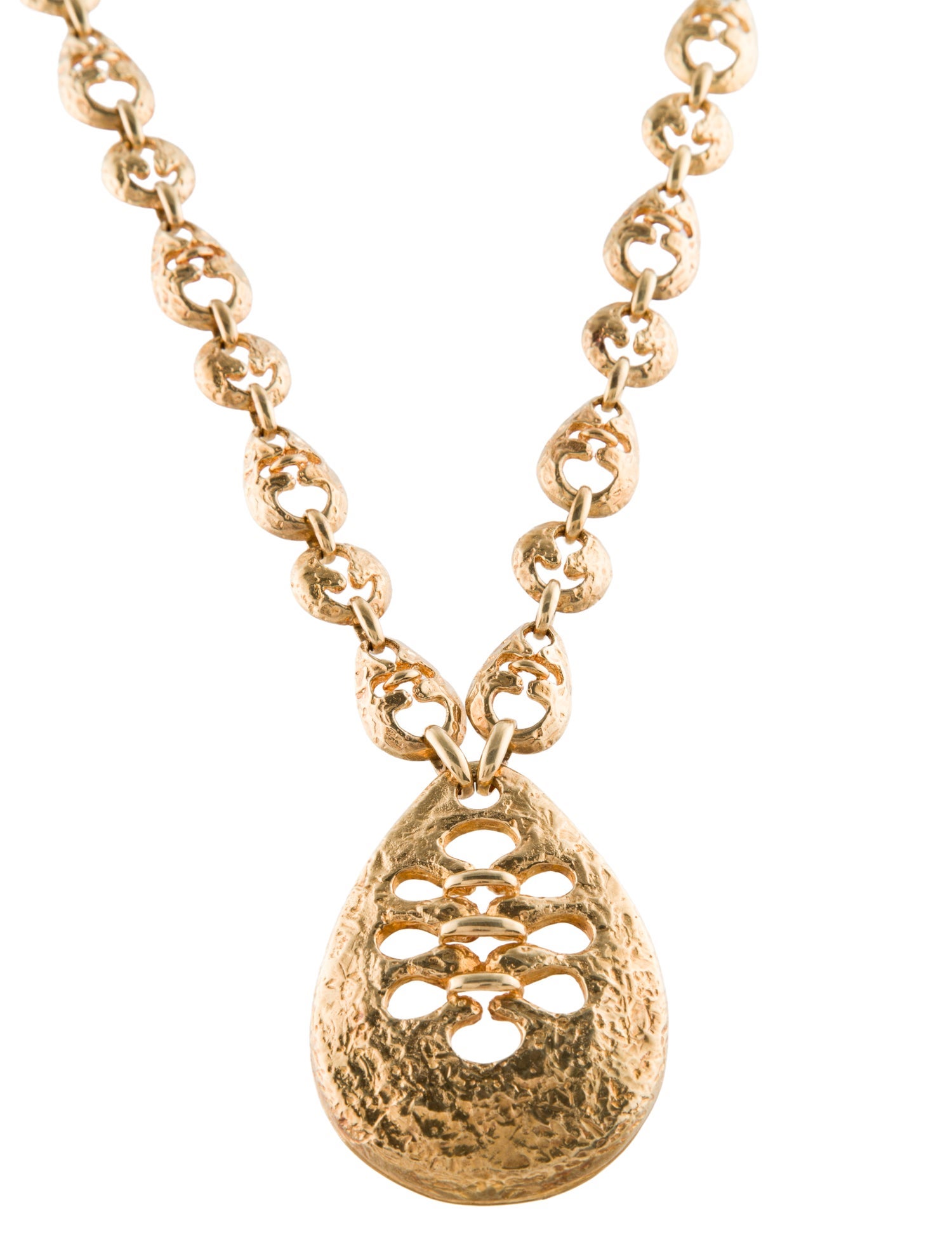 Tiffany & Co. Vintage 18K Textured Pendant Necklace