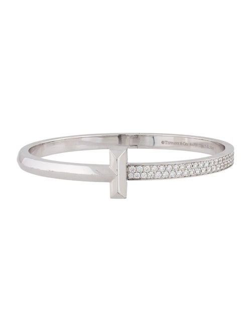 Tiffany & Co. 18K T1 Wide Diamond Hinged Bangle